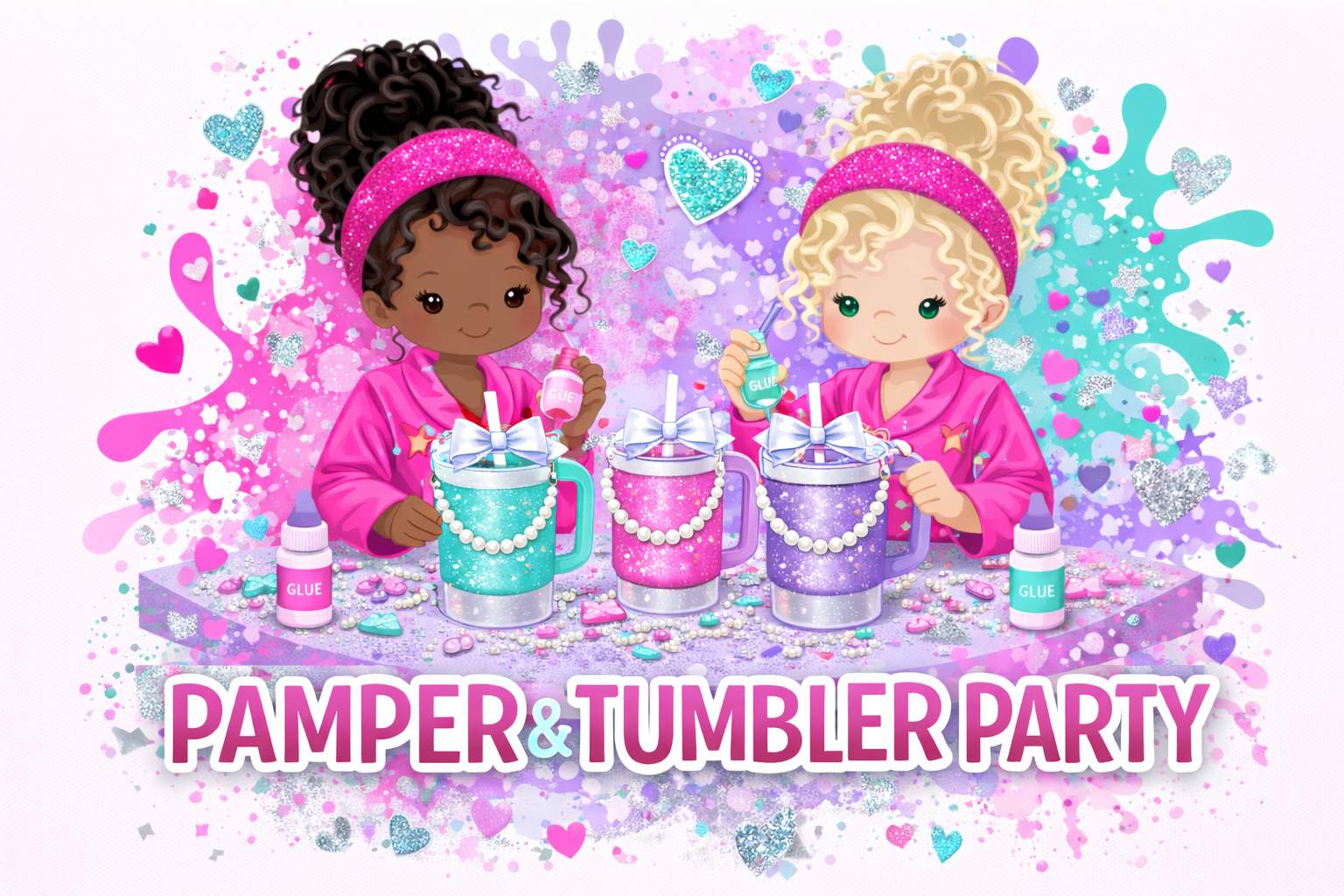 glam tumbler decorating spa party for girls Henry County GA
