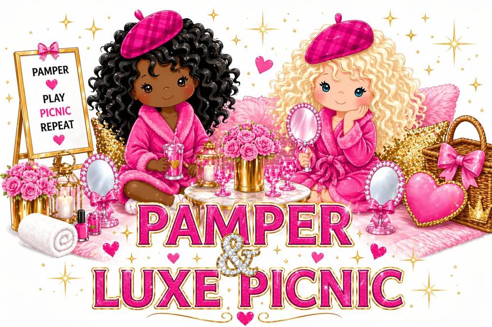 Pamper and Luxe Picnic spa party and luxury picnic birthday party for girls in Fayette County GA Party Princess Spa Bus experience