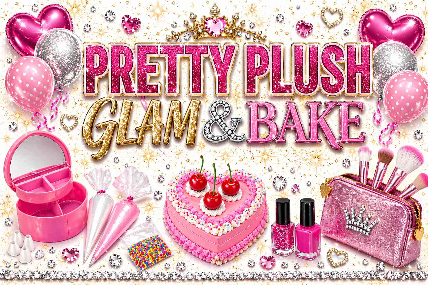 tween glam and bake birthday party on Pretty Plush Glam Bus with luxury makeup station, baking treats and spa party bus experience