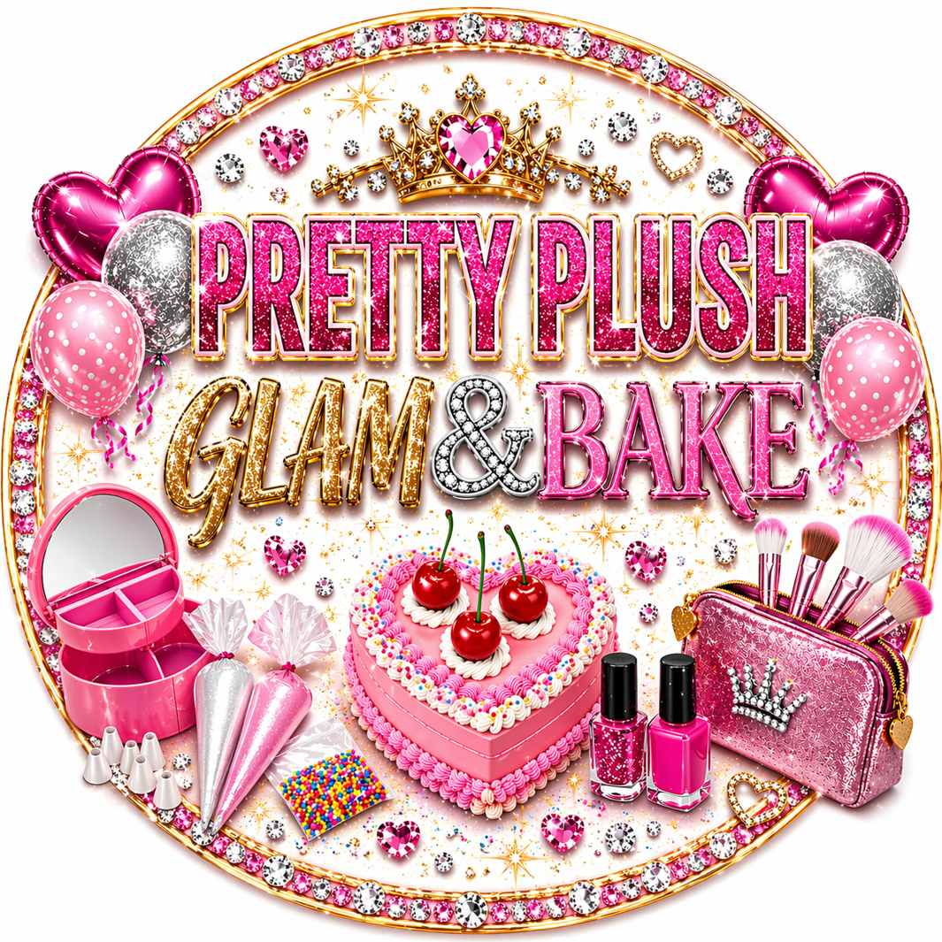 cosmetic bag decorating craft for girls age 10+ during glam and bake party on Pretty Plush Glam Bus