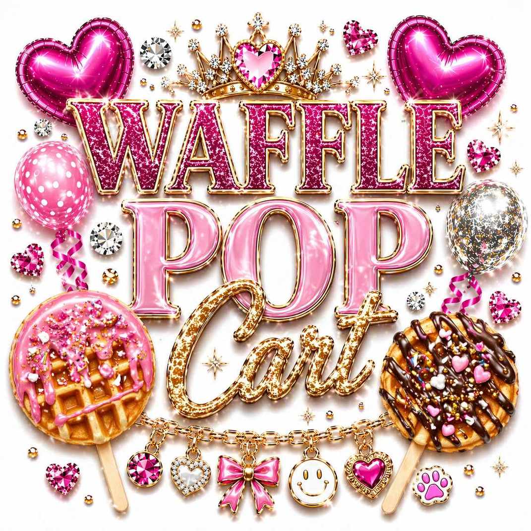 waffle pop dessert cart for girls party with glam treat bar experience on Pretty Plush Glam Bus
