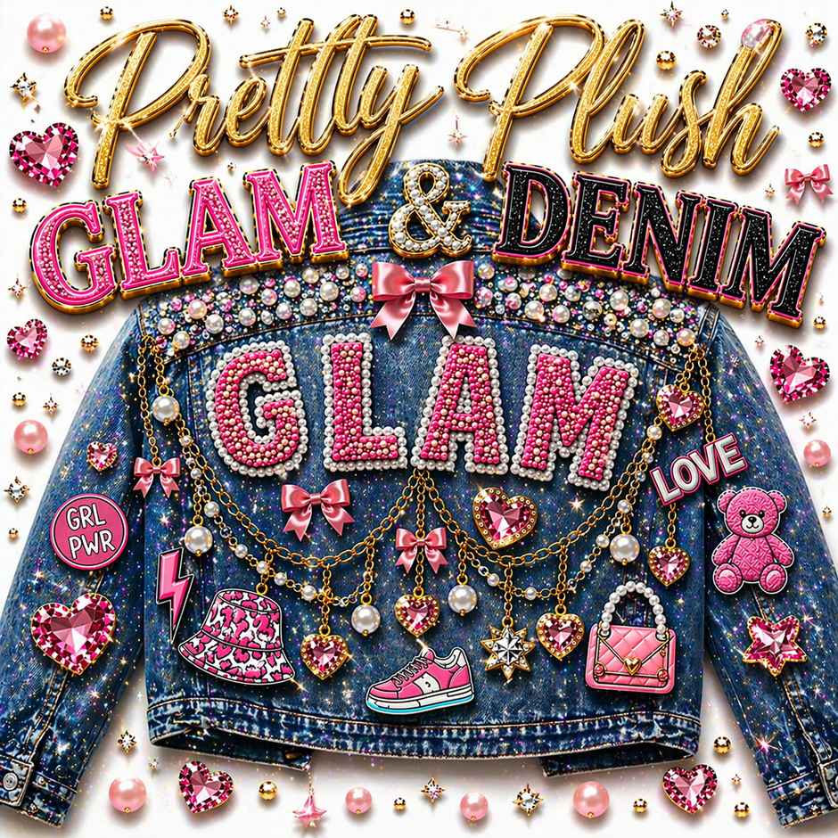tween glam and denim birthday party on Pretty Plush Glam Bus with denim jacket decorating and fashion design experience