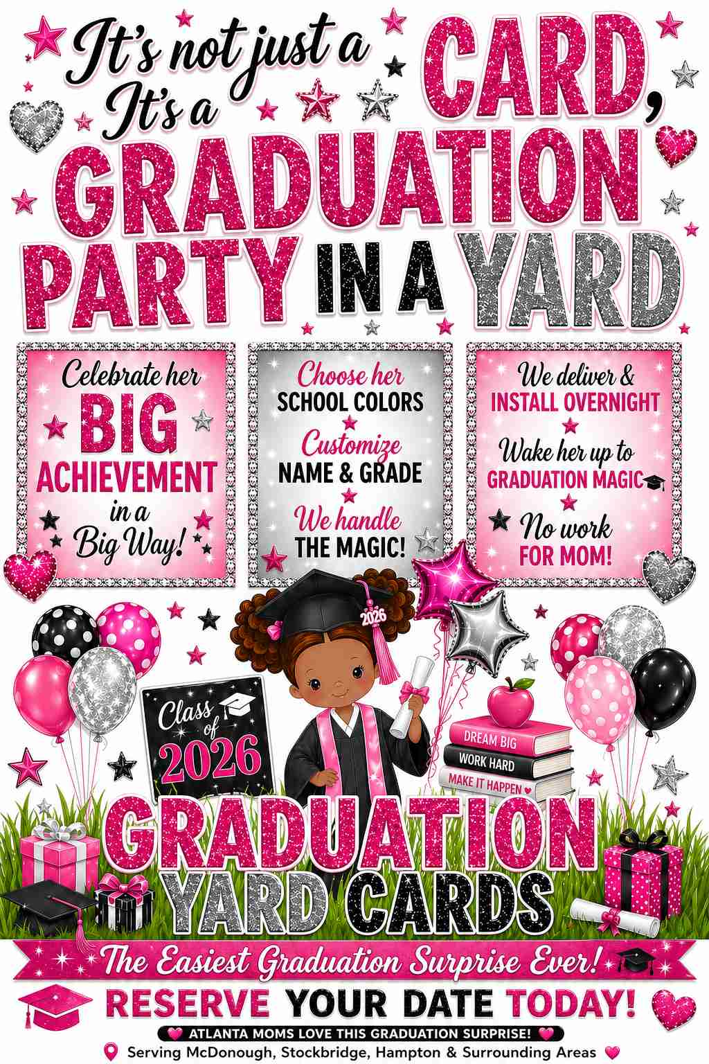 class of 2026 graduation yard cards for girls in Henry County GA custom yard sign celebration